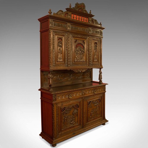 Antique carved breton buffet - antique,