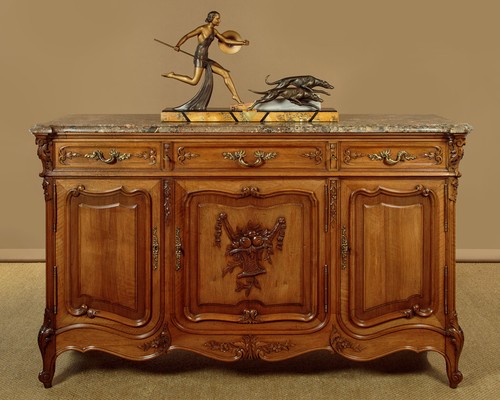 French marble top sideboard - marble,