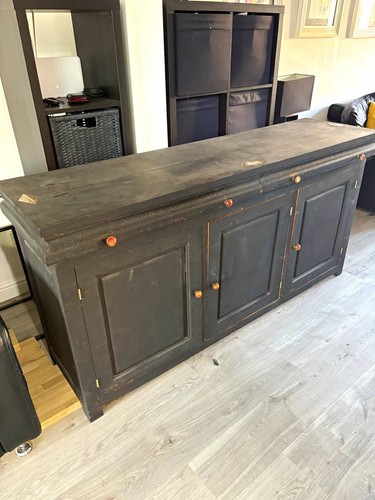 Black wood sideboard - black,